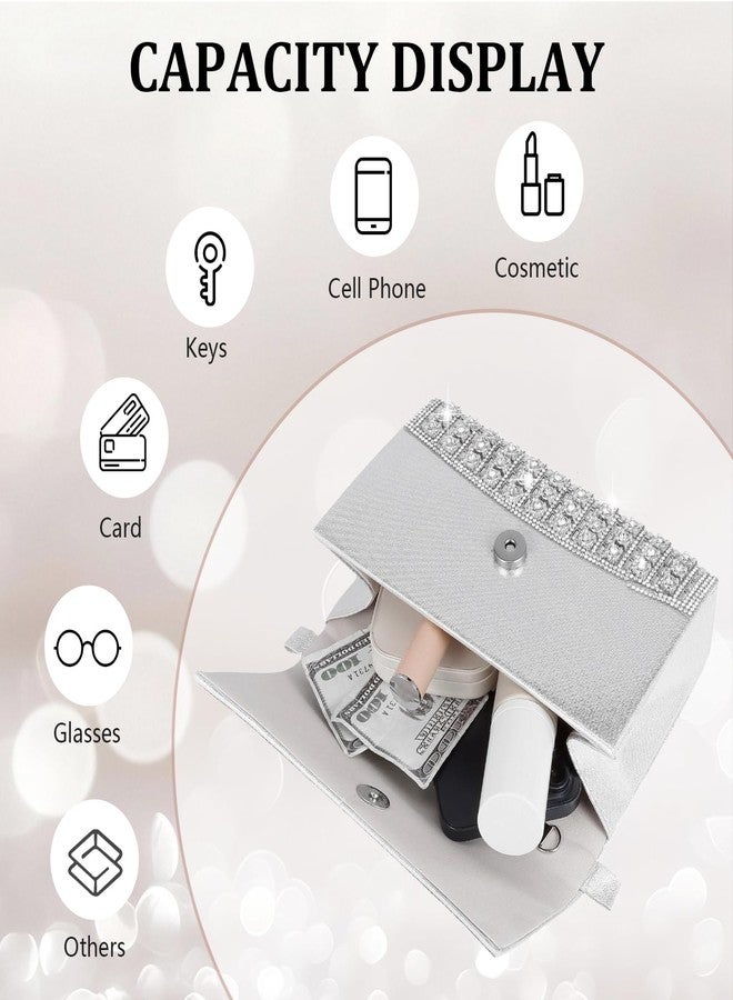 Simcat Evening Bag Rhinestone Clutch Purses for Women, Shoulder Crossbody Bag with Chain for Wedding Party Cocktail Prom - Image 3